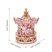 Romantic Carousel Mechanical Music Box 3D Wooden Puzzle - DIYative™
