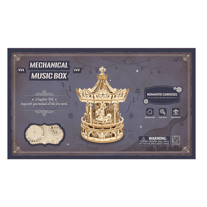 Romantic Carousel Mechanical Music Box 3D Wooden Puzzle - DIYative™