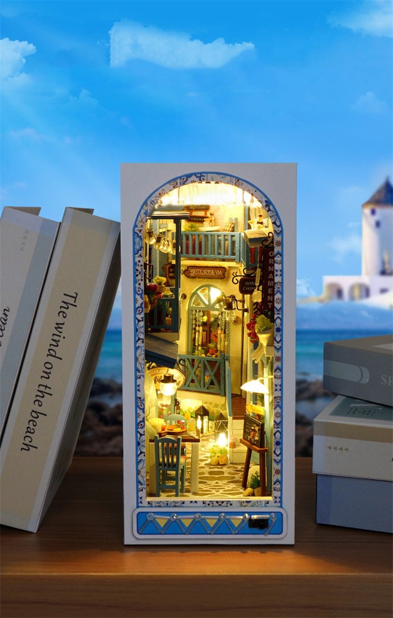 Sea Breeze Bookshelf Book Nook Kits DIY Jouets de construction