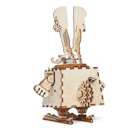 Steampunk Bunny Music Box 3D Wooden Puzzle - DIYative™