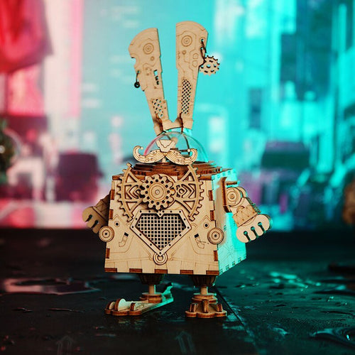 Steampunk Bunny Music Box 3D Wooden Puzzle - DIYative™