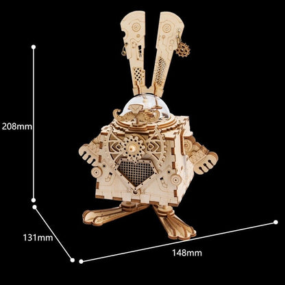 Steampunk Bunny Music Box 3D Wooden Puzzle - DIYative™