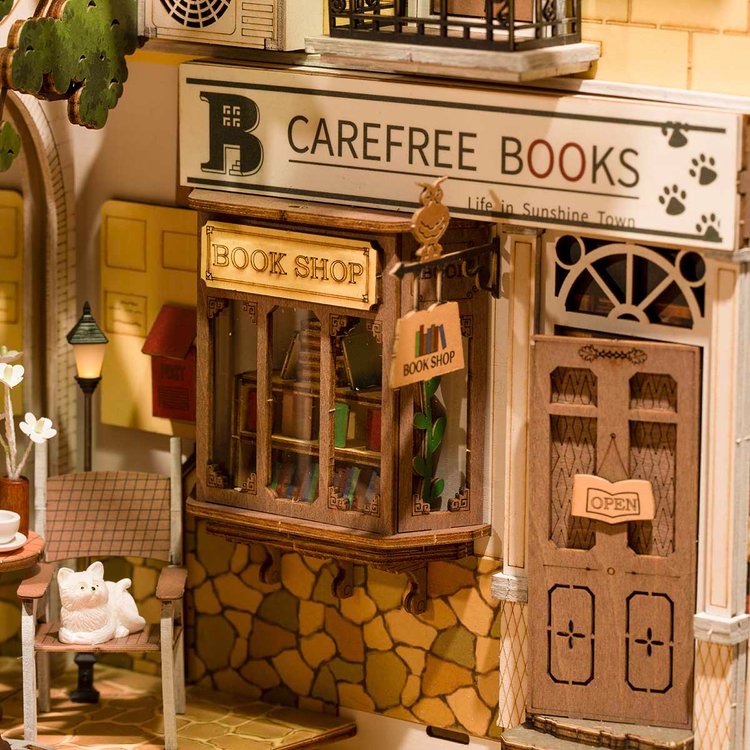 Sunshine Town 3D Wooden DIY Book Nook - DIYative™