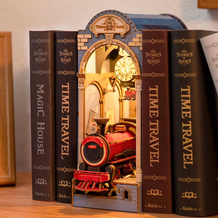 Time Travel 3D Wooden DIY Book Nook – DIYative™