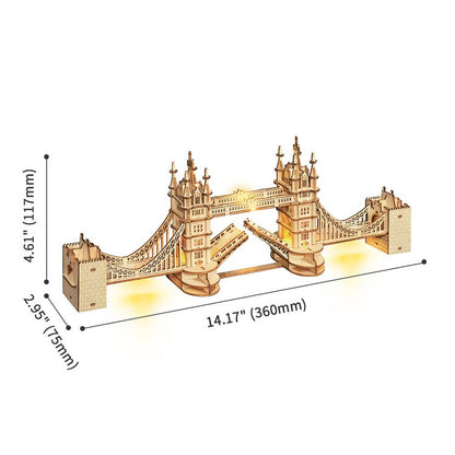 Tower Bridge with Lights 3D Wooden Puzzle - DIYative™
