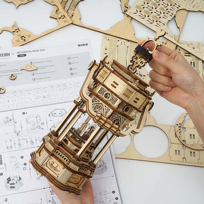 Victorian Lantern Mechanical Music Box 3D Wooden Puzzle - DIYative™