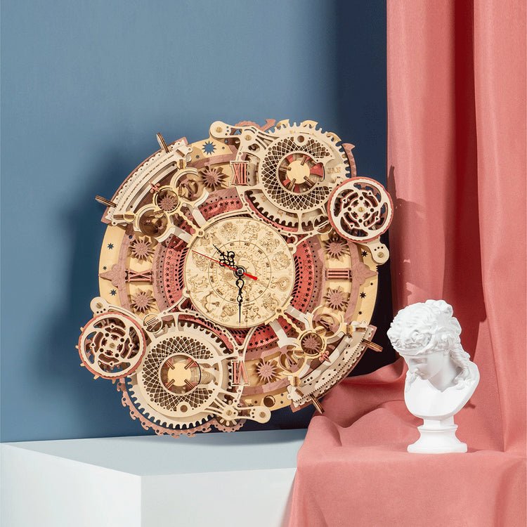 Zodiac Wall Clock Mechanical Time Art Engine 3D Wooden Puzzle - DIYative™